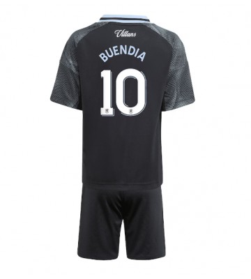 Aston Villa Emiliano Buendia #10 Replik Auswärtstrikot Kinder 2025-26 Kurzarm (+ Kurze Hosen)